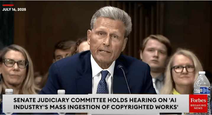 Bestselling novelist David Baldacci testifies before the U.S. Senate Judiciary Committee, July 16, 2025.